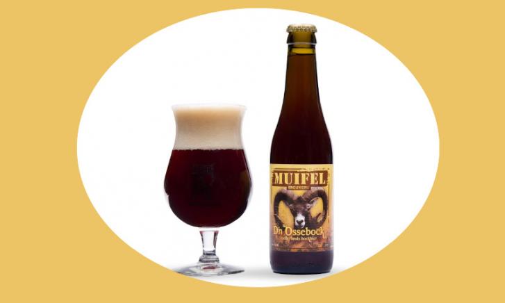 D'n Ossebock flesje en glas